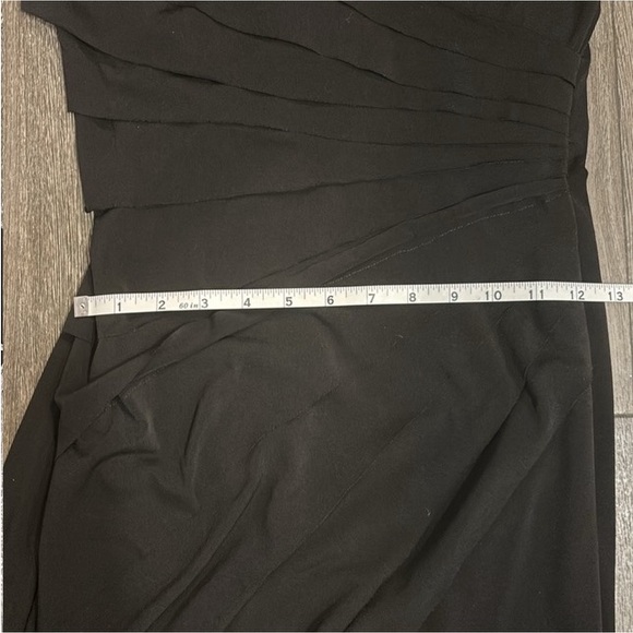 London Times Black 3/4 Sleeved Dress With Ruffles Size 10 - Picture 9 of 10